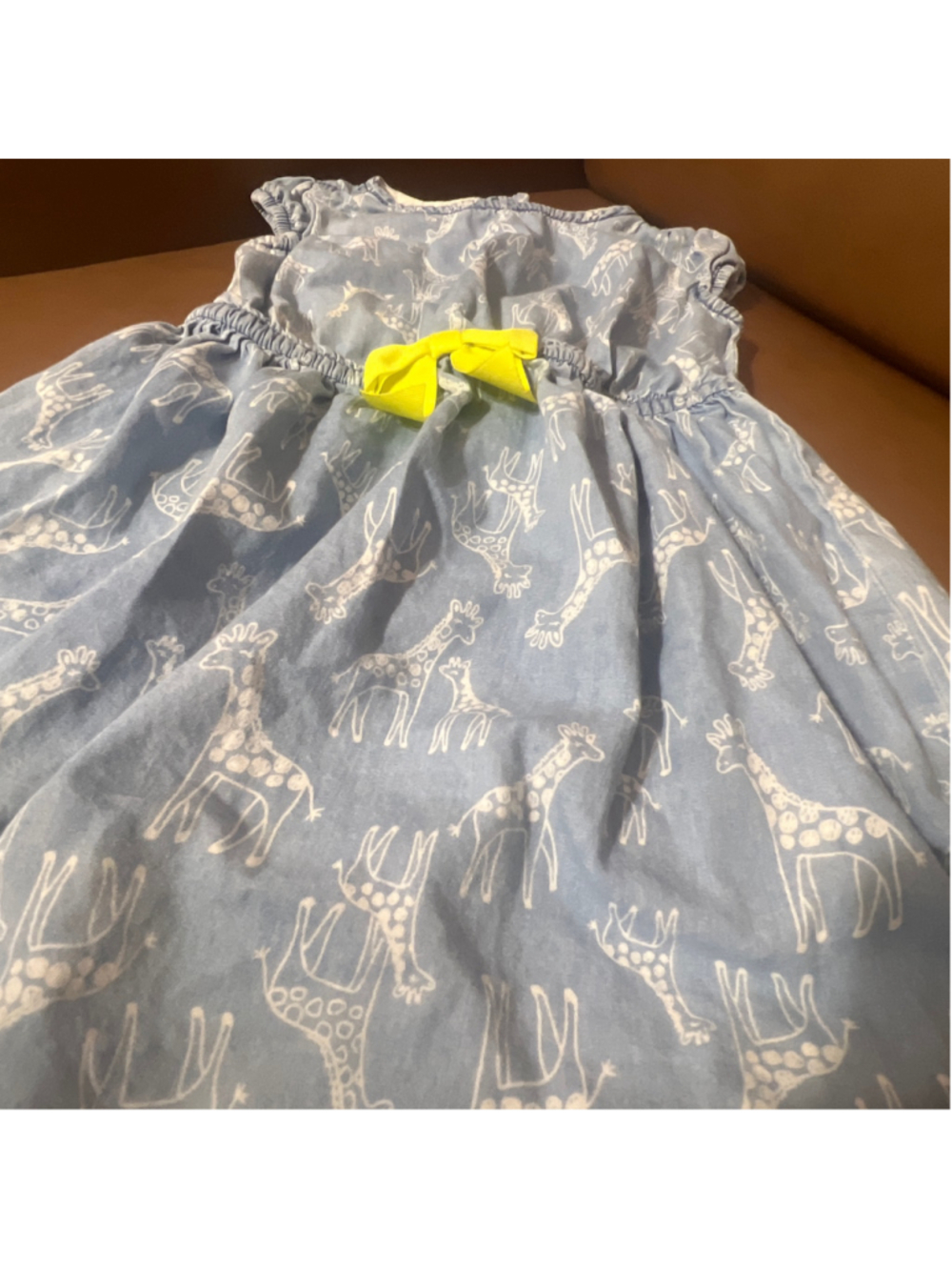 Girls Gymboree Giraffe Print Casual Dress Size 3T Blue and Yellow - Picture 2 of 6